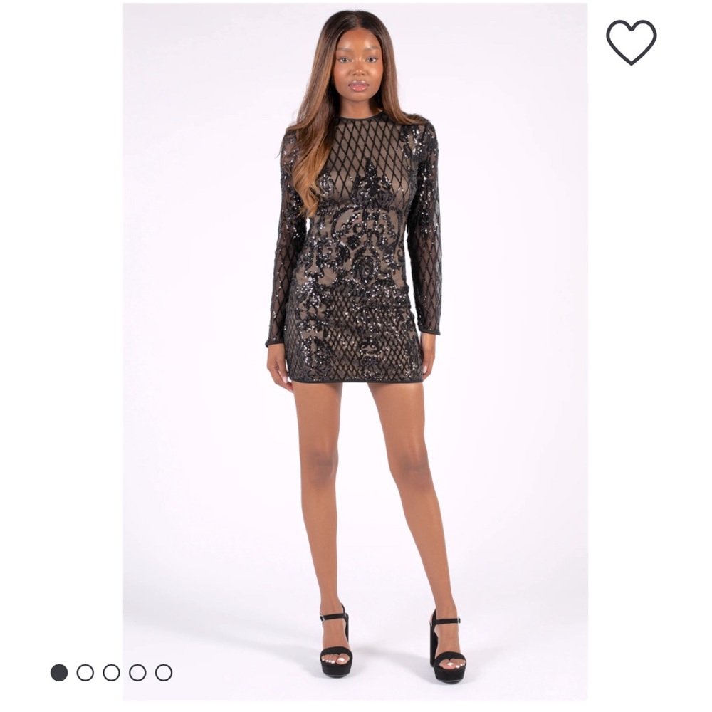 CHELSEA - Florence Open Back Sequin Mini Dress